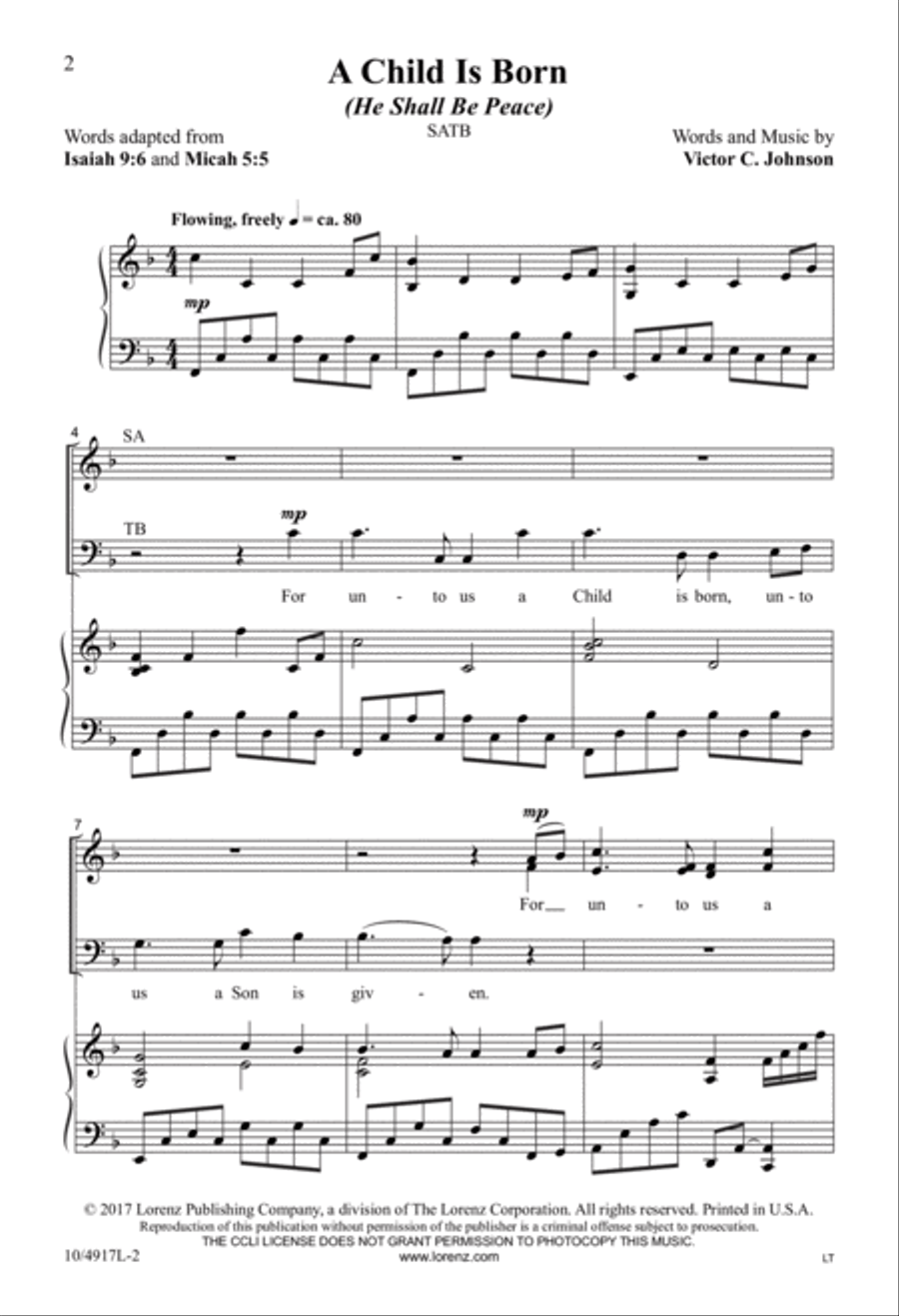 A Child Is Born 4-Part scores gallery preview page 2