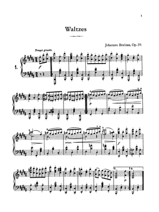 Book cover for Brahms: Waltz, Op. 39, no. 1