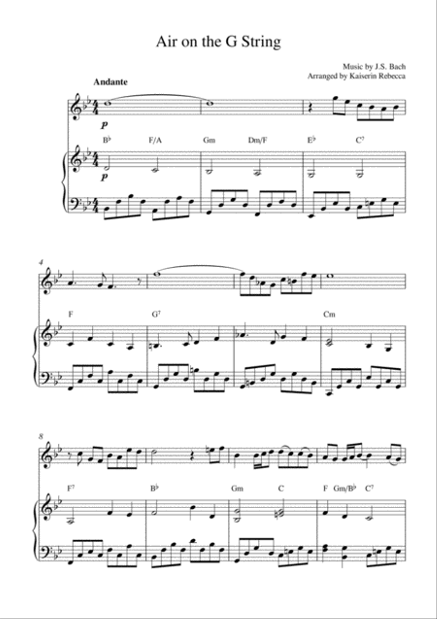 Air on the G String Piano scores gallery preview page 1