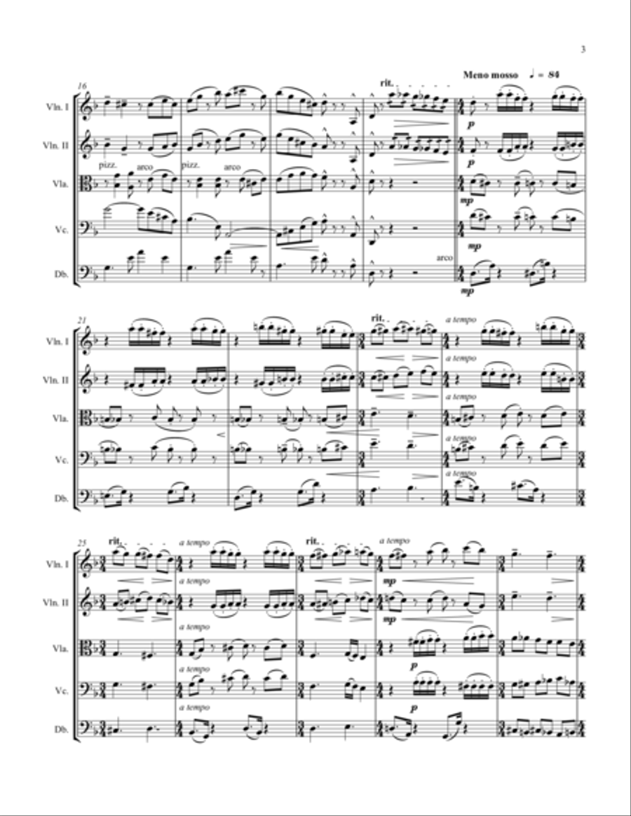 Tango 1 for String Orchestra String Quartet scores gallery preview page 3