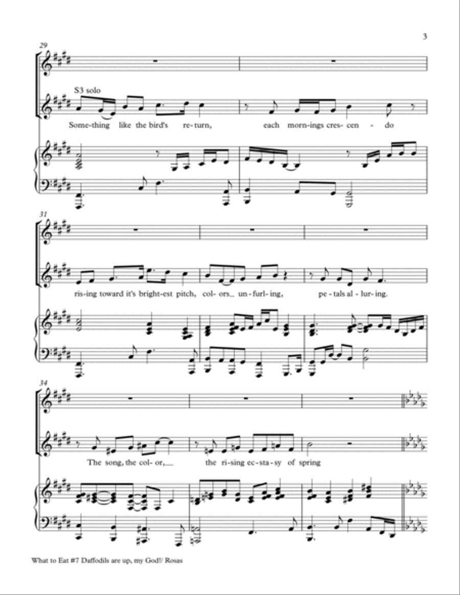 What to Eat, What to Drink #7 Daffodils are up, my God! Choir scores gallery preview page 3