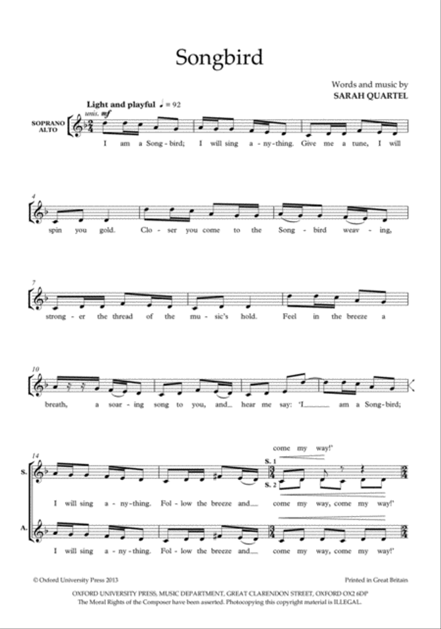 Songbird SSA scores gallery preview page 2