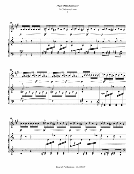 Korsakov: Flight of the Bumblebee for Eb Clarinet & Piano image number null