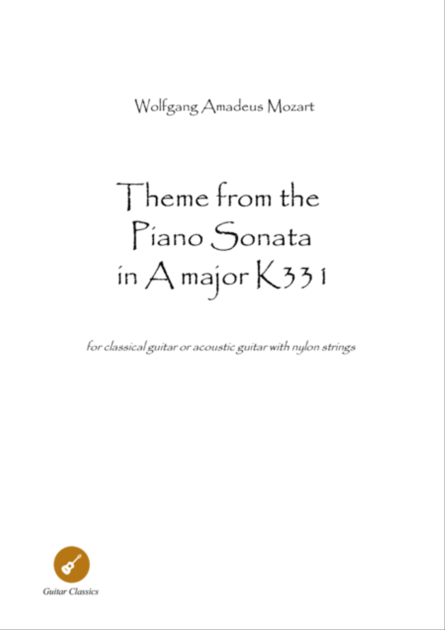 Theme ﻿from Piano Sonata 11 guitar solo image number null