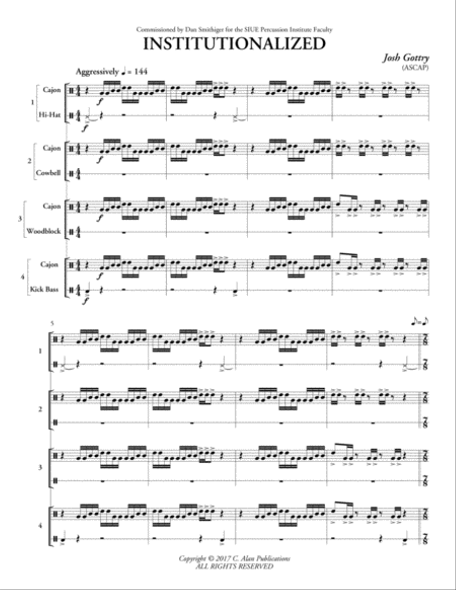 Institutionalized Percussion Ensemble scores gallery preview page 3