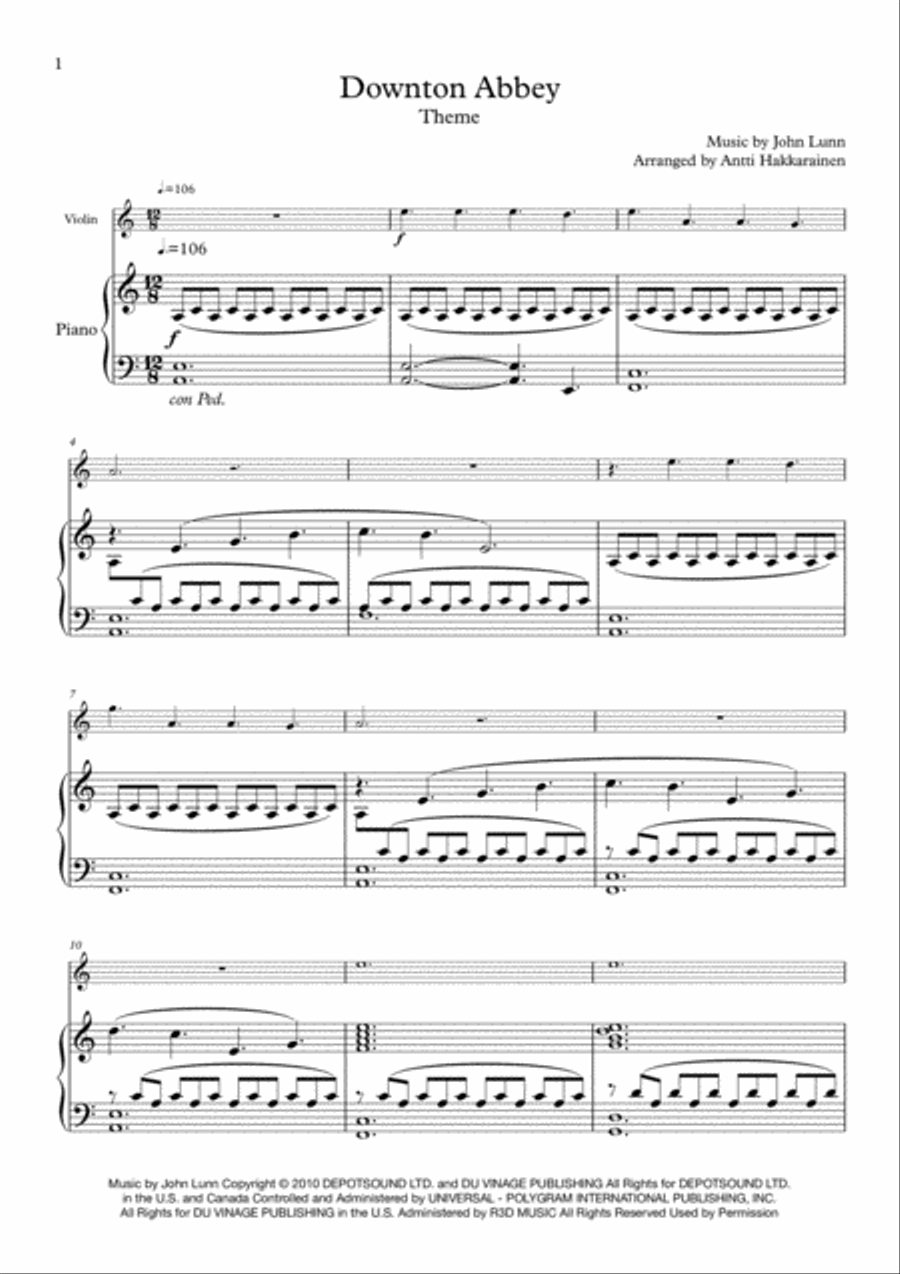 Downton Abbey (theme) Downton Abbey (theme) Violin Solo scores gallery preview page 2