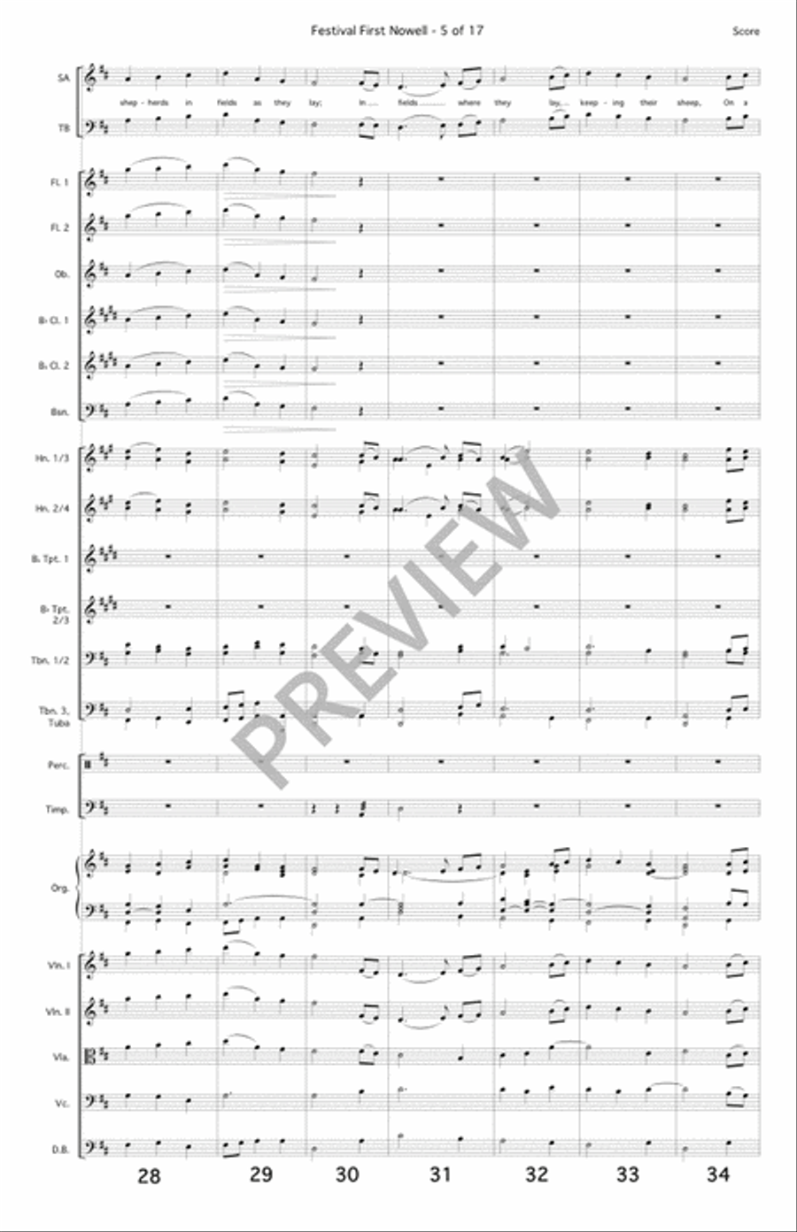 Festival First Nowell - Full Score and Orchestral Parts 4-Part scores gallery preview page 6