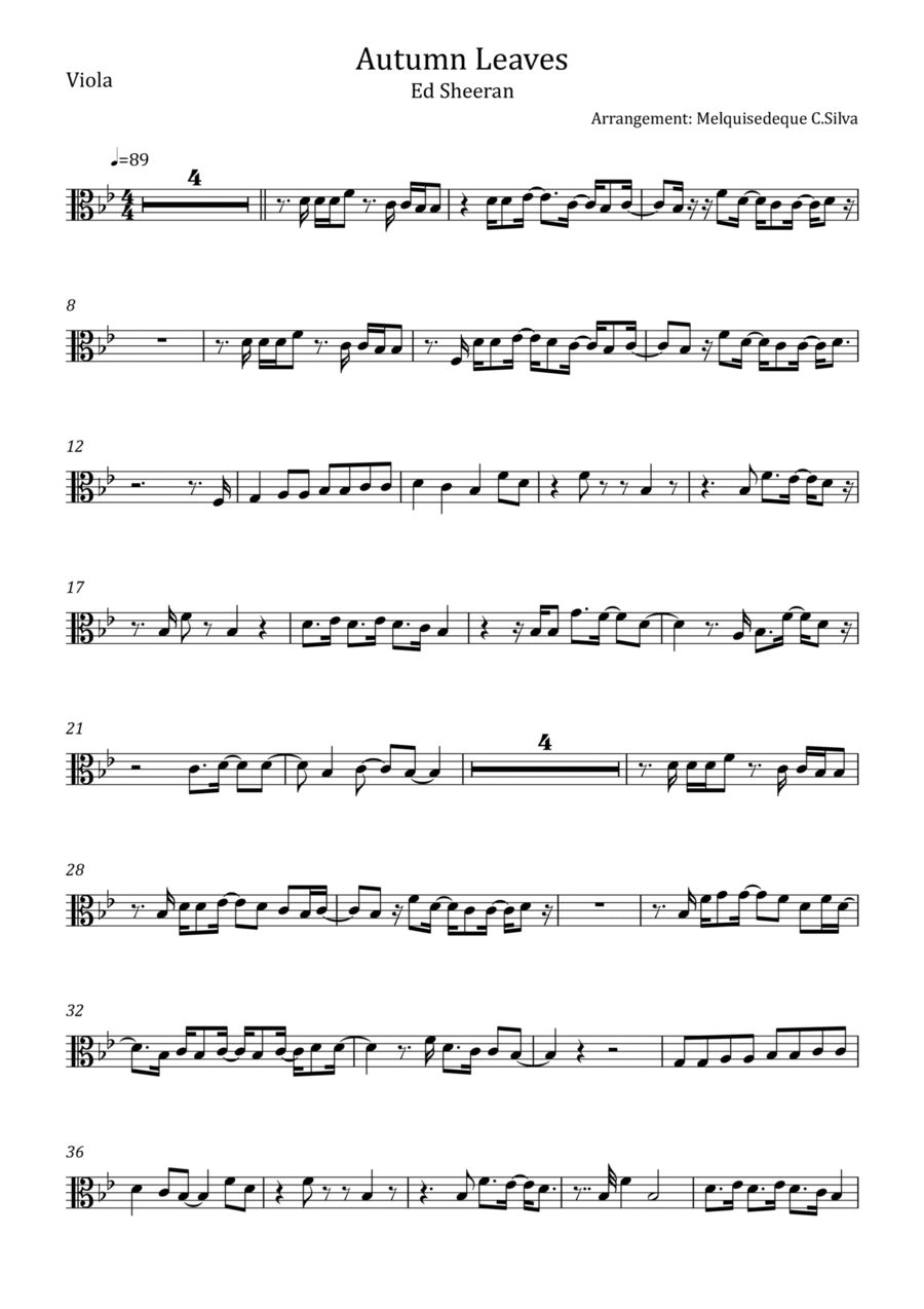 Autumn Leaves Viola Solo scores gallery preview page 1