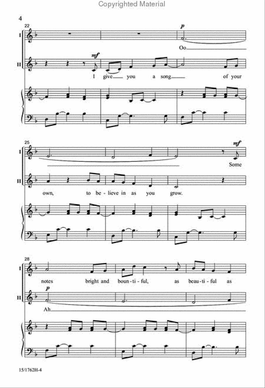 I Give You a Song 2-Part scores gallery preview page 4