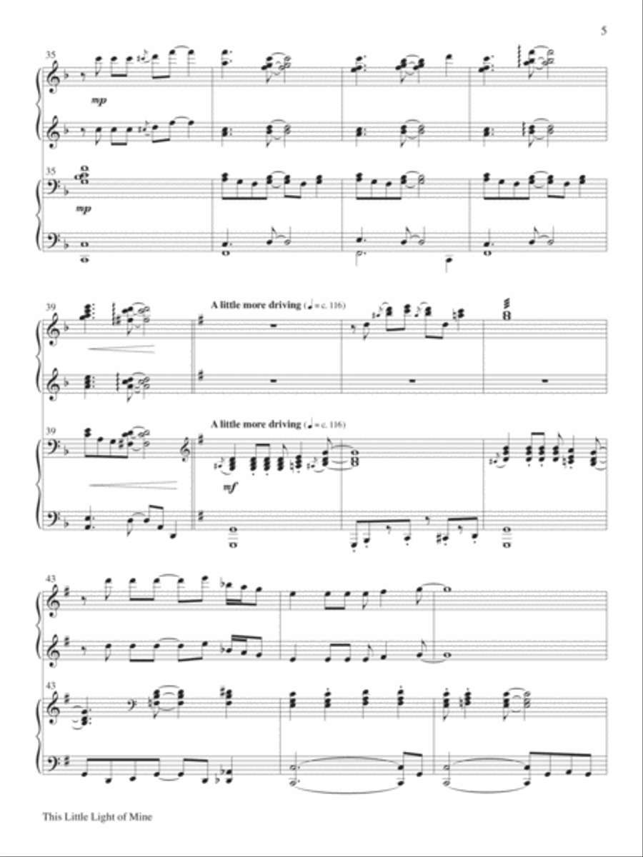 Gospel Blues for 4-Hand Piano Piano Accompaniment scores gallery preview page 8