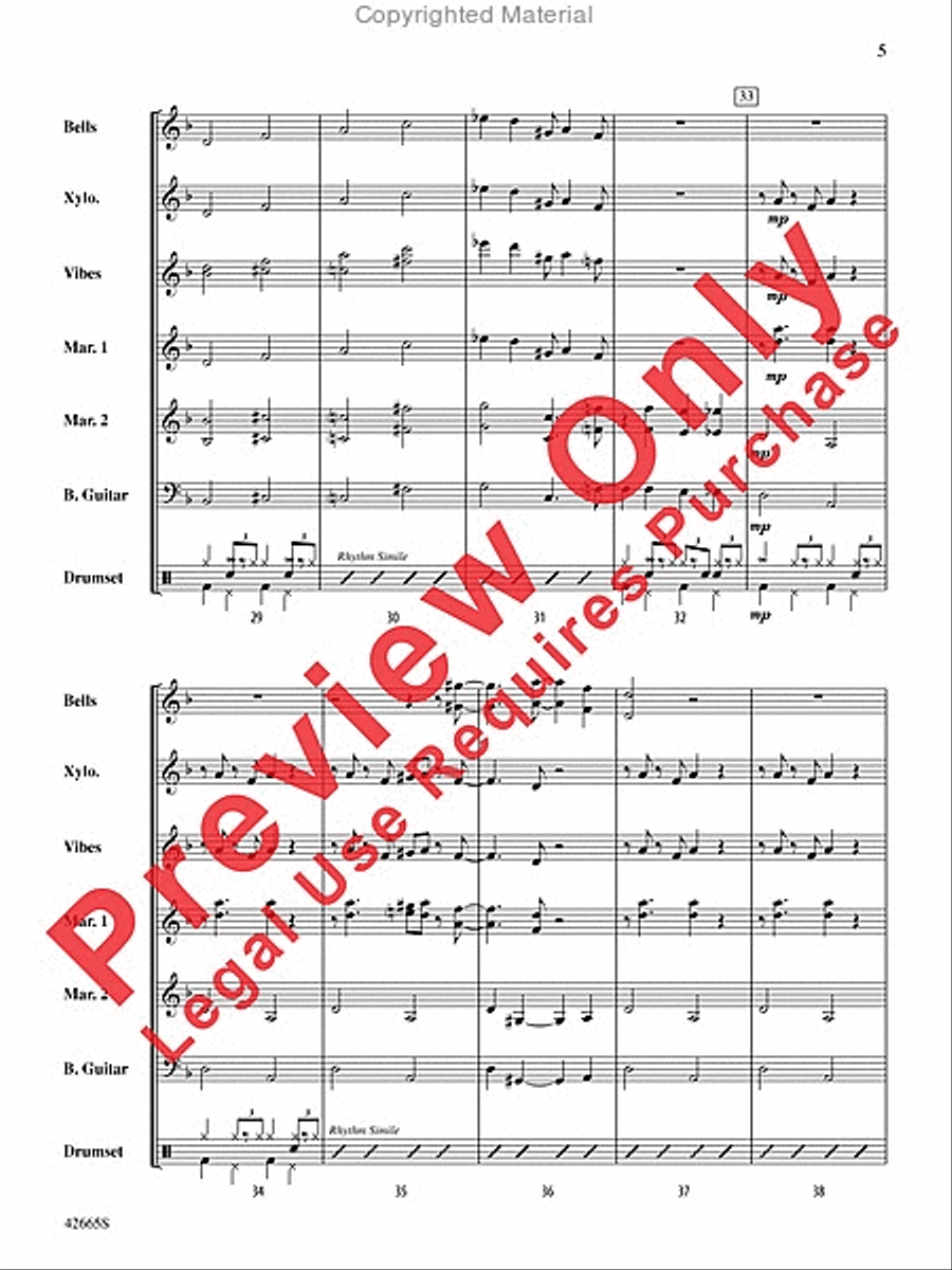 Cantina Band (from Star Wars) Percussion Ensemble scores gallery preview page 6