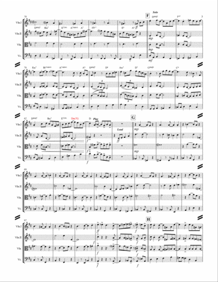 Come Fly With Me String Quartet scores gallery preview page 4