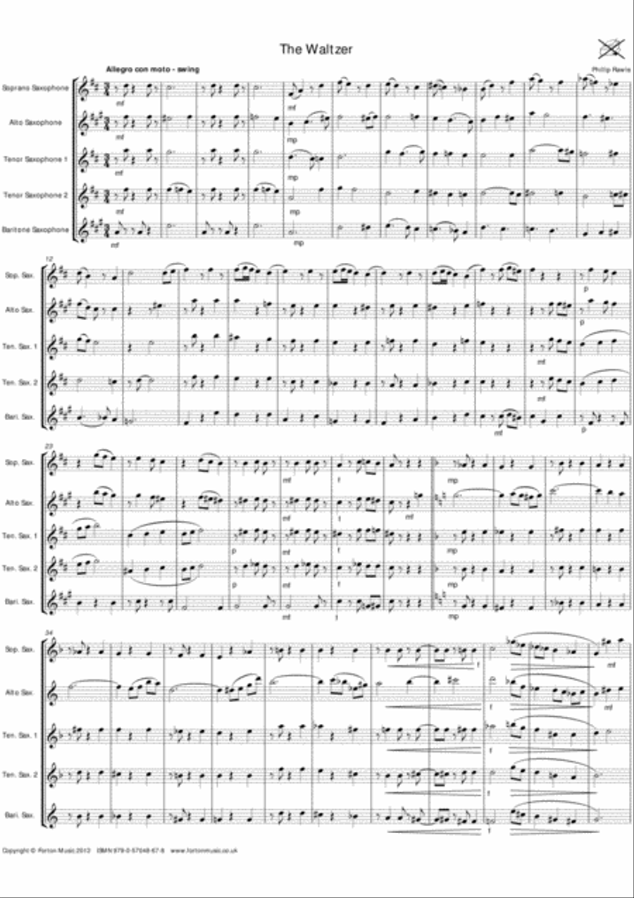 The Waltzer and One Four All Saxophone scores gallery preview page 2