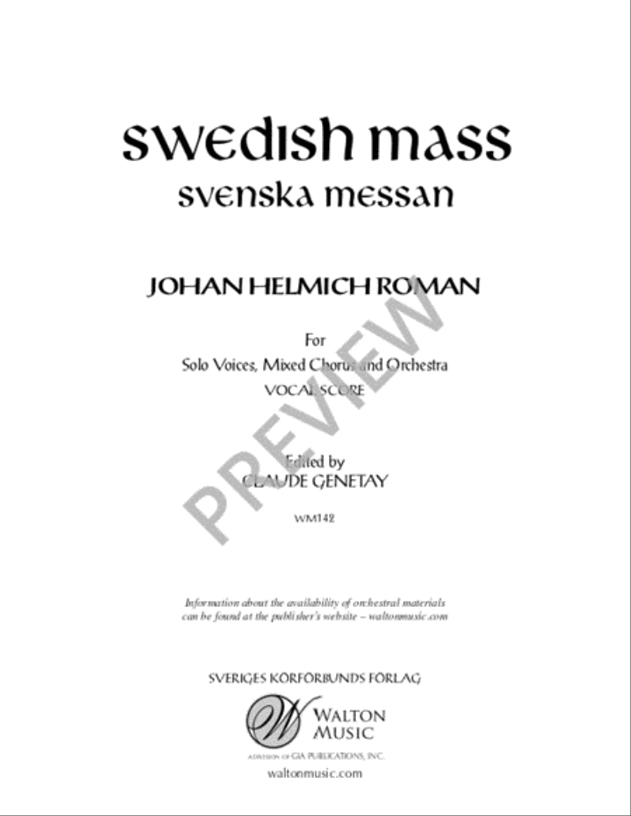 Svenska Messan (Swedish Mass) Vocal Score 4-Part scores gallery preview page 4