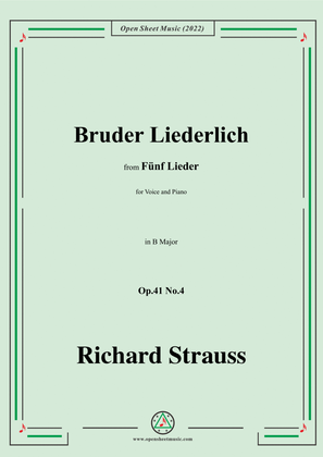 Richard Strauss-Bruder Liederlich,in B Major,Op.41 No.4