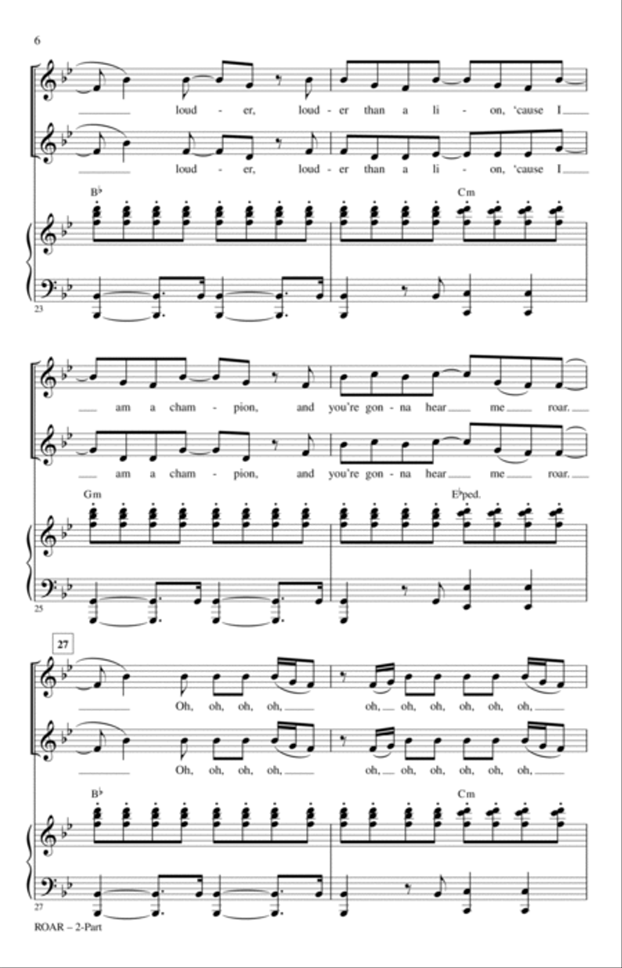 Roar (arr. Mark Brymer) 2-Part scores gallery preview page 5