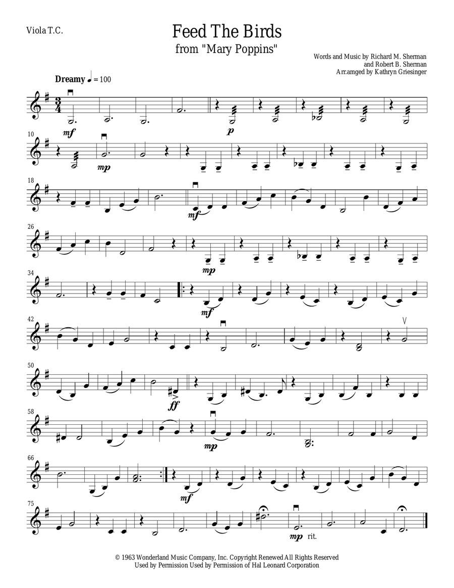 Feed The Birds String Quartet scores gallery preview page 4