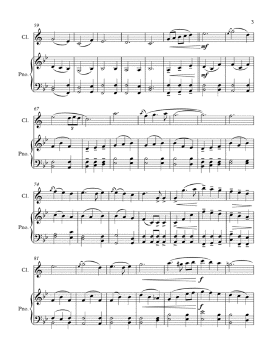 Valse Frontenac (Clarinet and Piano) Clarinet Solo scores gallery preview page 3