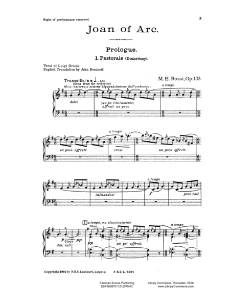 Johanna d'Arc : a mystery in one prologue and three parts (12 scenes) : op. 135