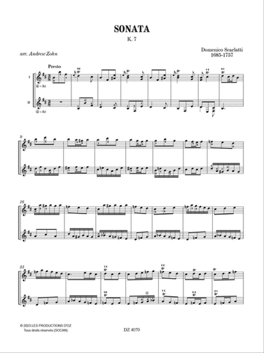 Sonata K. 7, K. 132 Classical Guitar scores gallery preview page 2