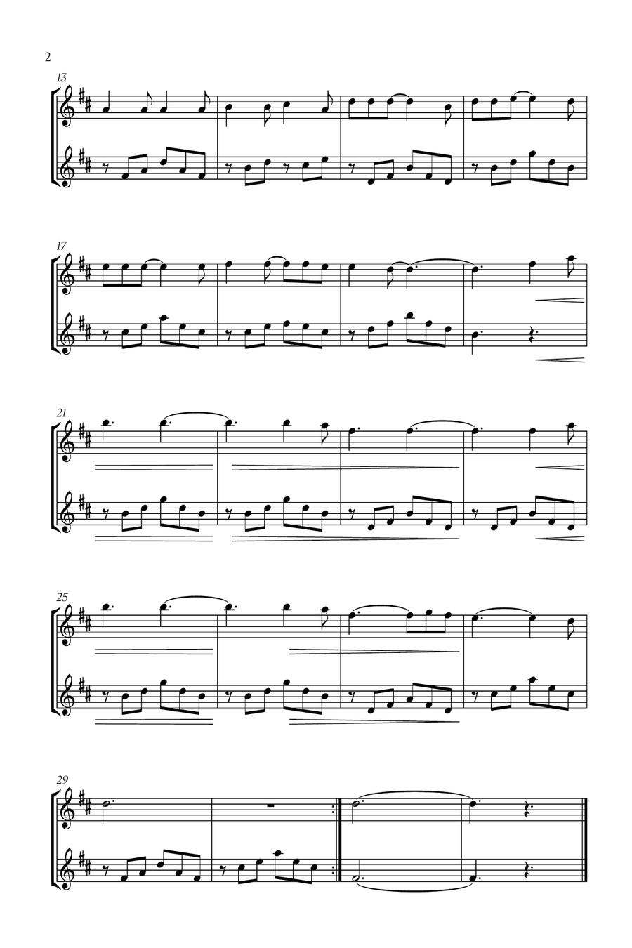 Hallelujah Clarinet Duet scores gallery preview page 2