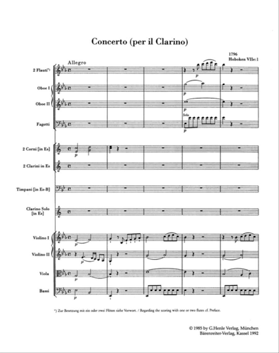 Konzert for Trumpet and Orchestra E flat major Hob.VIIe:1 Orchestra scores gallery preview page 2