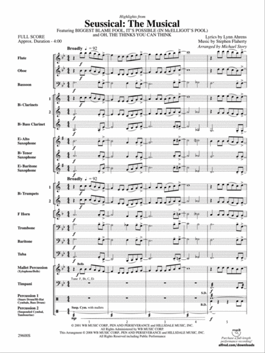 Seussical: The Musical, Highlights from Concert Band scores gallery preview page 2