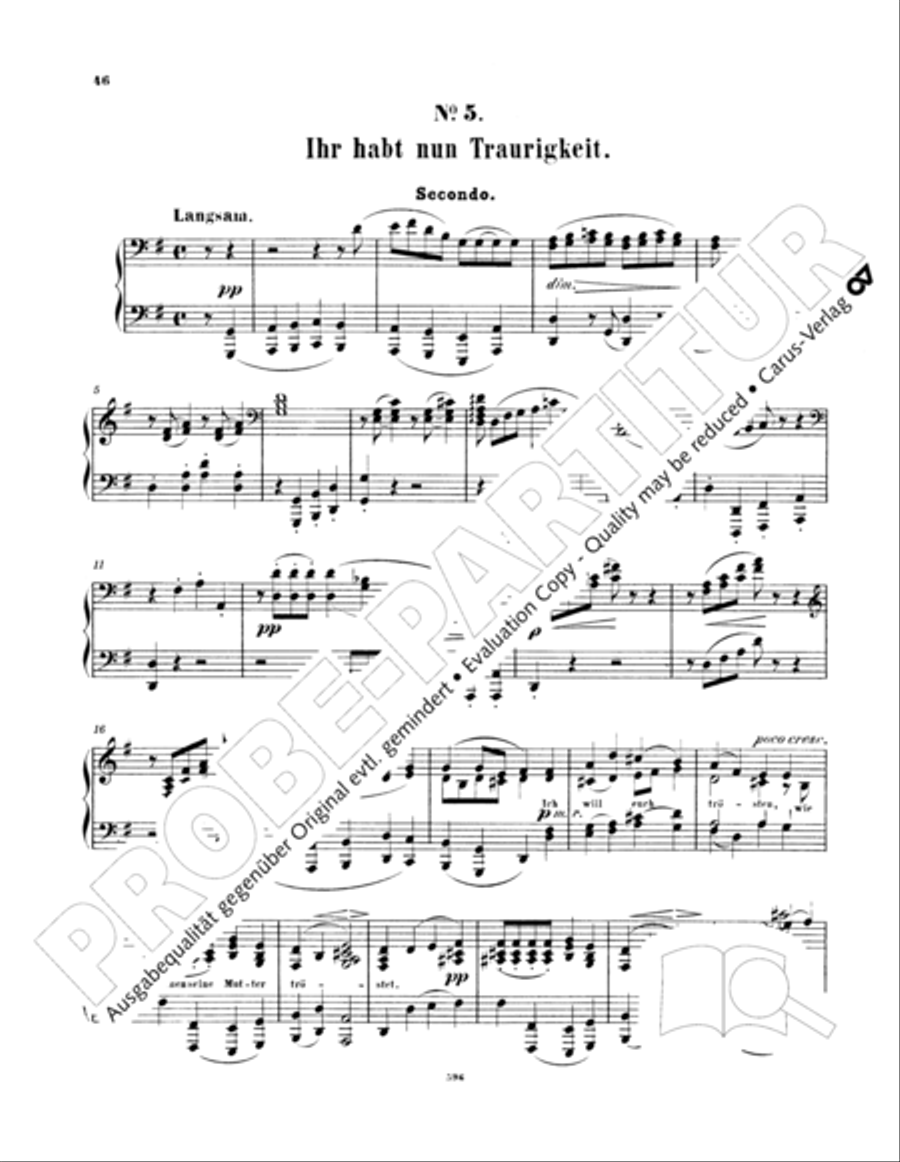 Ein Deutsches Requiem (German Requiem) Piano Duet scores gallery preview page 55