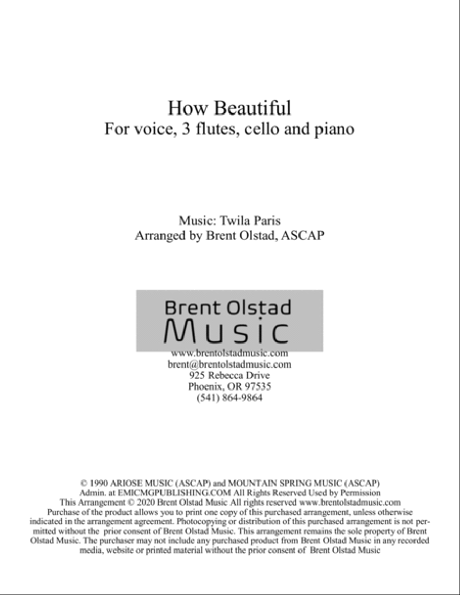 How Beautiful Flute scores gallery preview page 1