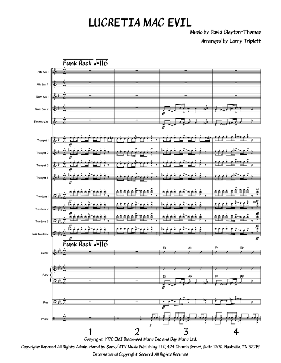 Lucretia Mac Evil Jazz Ensemble scores gallery preview page 1