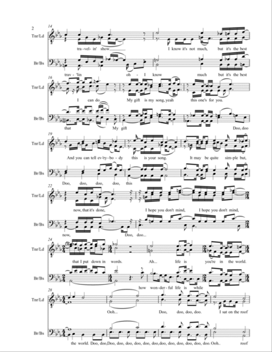 Your Song TTBB scores gallery preview page 2