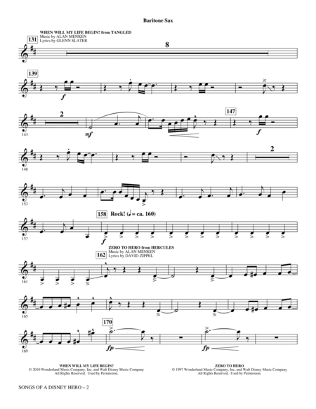 Songs of a Disney Hero - Baritone Sax