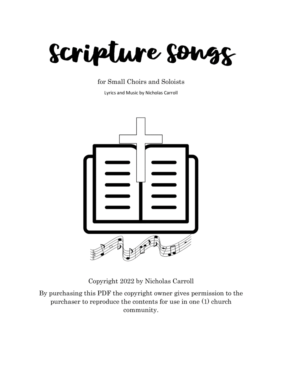 Scripture Songs for Small Choirs Voice scores gallery preview page 1