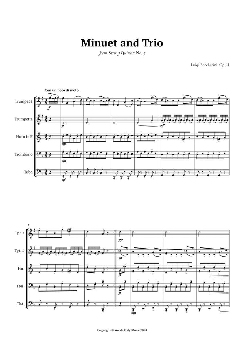 Minuet by Boccherini for Brass Quintet image number null