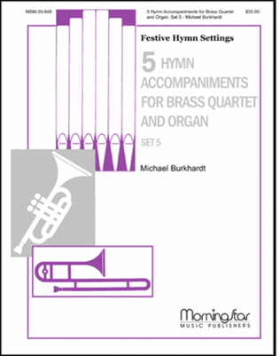 Book cover for Five Hymn Accompaniments for Brass Quartet and Organ, Set 5
