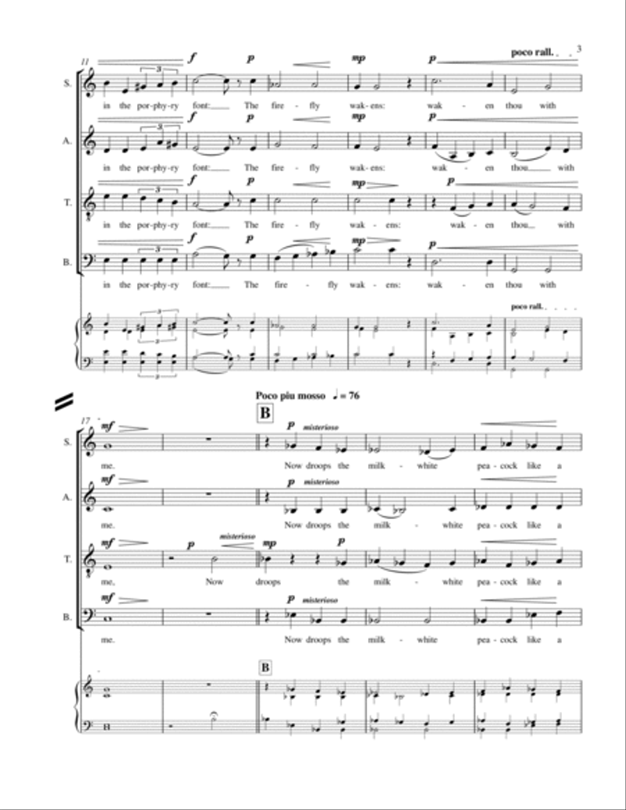 Now Sleeps The Crimson Petal 4-Part scores gallery preview page 3
