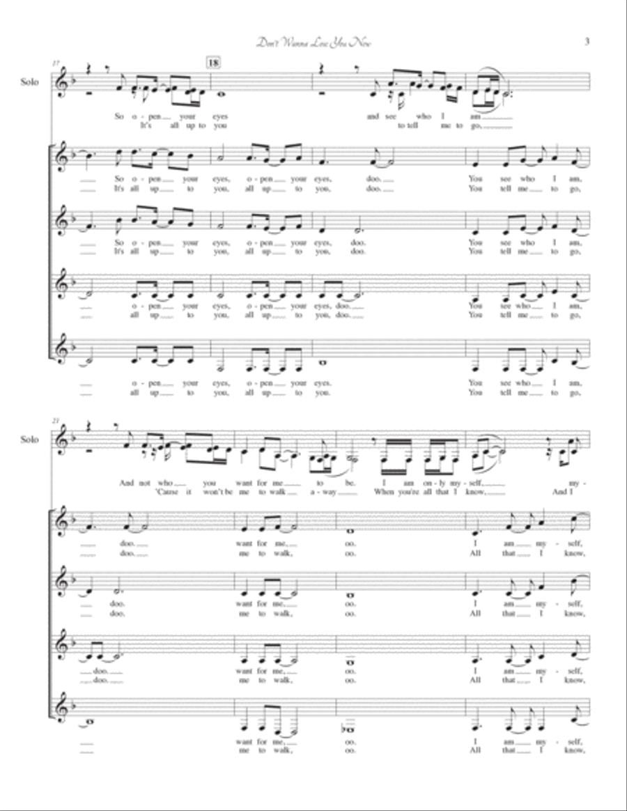 Don't Wanna Lose You Don't Wanna Lose You SSAA scores gallery preview page 3