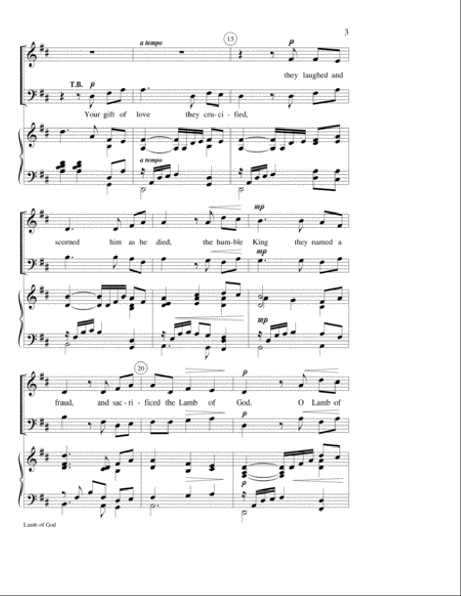 Lamb of God Lamb of God 4-Part scores gallery preview page 3