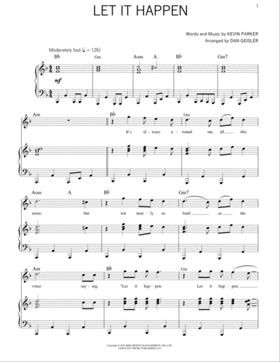 Let It Happen Let It Happen Voice scores gallery preview page 1