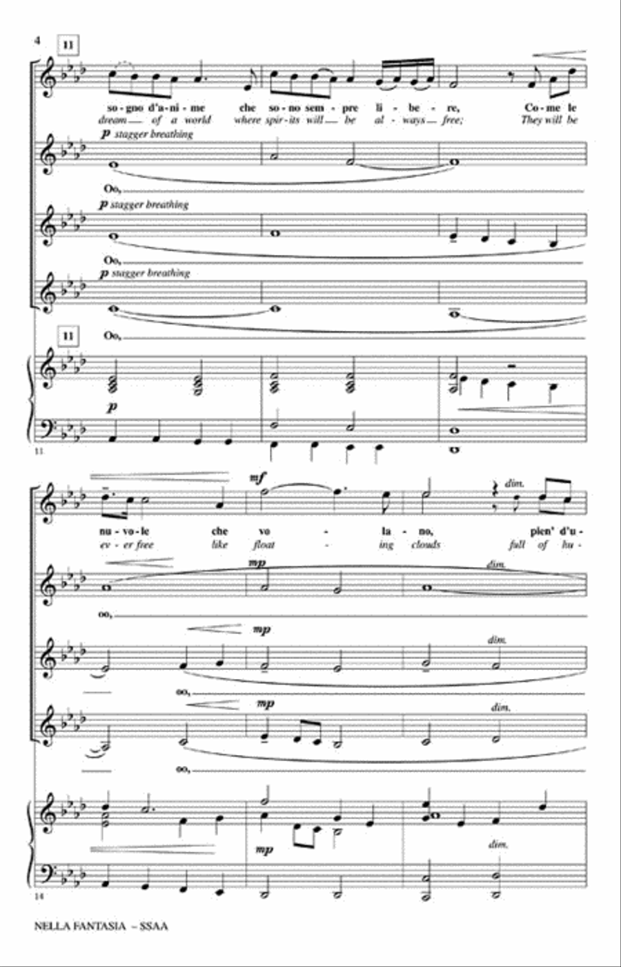 Nella Fantasia (In My Fantasy) SSAA scores gallery preview page 3