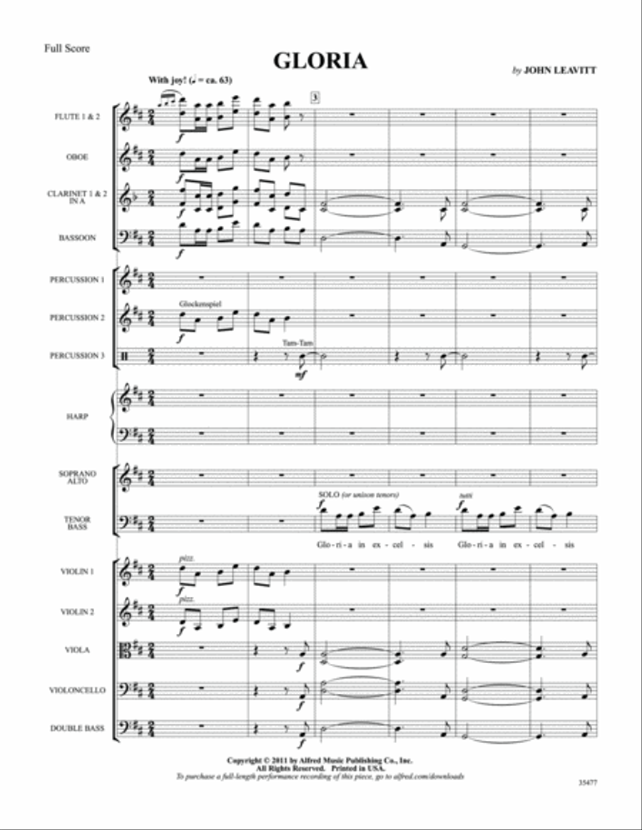 Gloria: Score Score scores gallery preview page 1