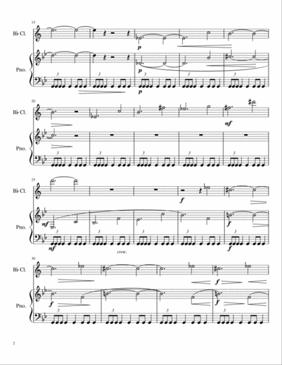 The planets-full suite for Clarinet and Piano Clarinet Solo scores gallery preview page 2