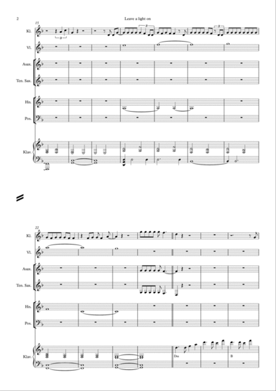 Leave A Light On Concert Band scores gallery preview page 2