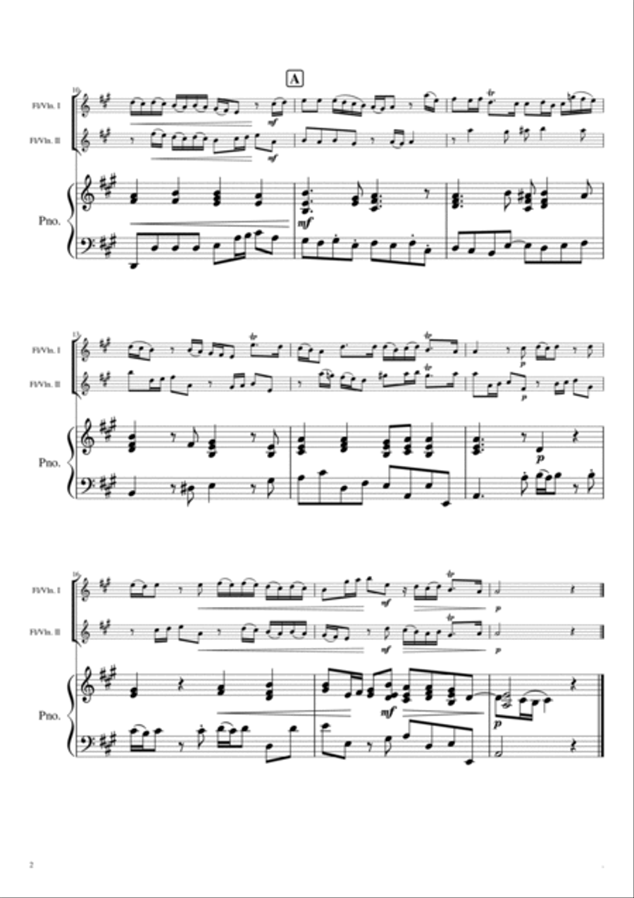 Trio Sonata No.3 in A Major TWV 42:A2 Small Ensemble scores gallery preview page 4