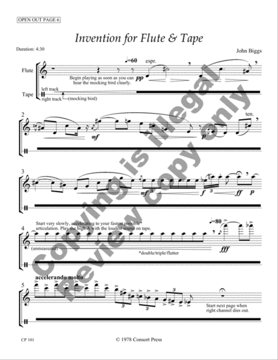 Invention for Flute & Tape Flute scores gallery preview page 7