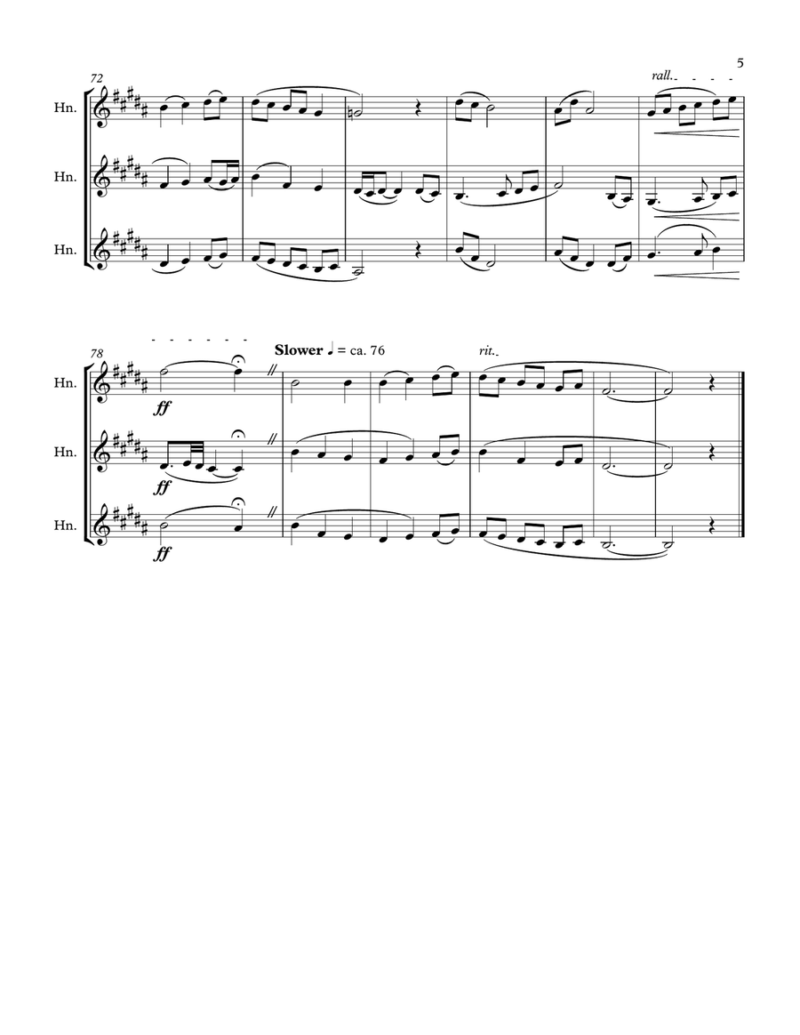 The First Nowell (French horn trio) Brass Trio scores gallery preview page 5