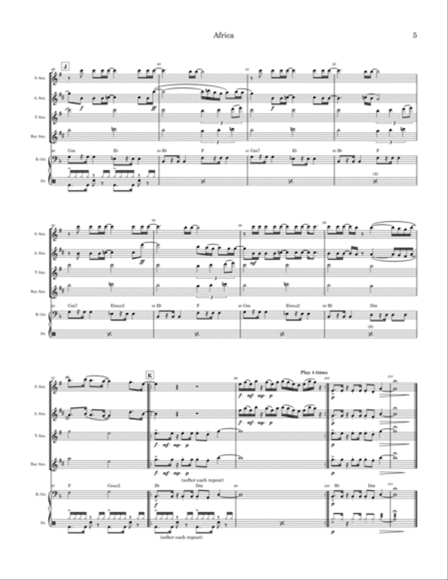 Africa Saxophone Quartet scores gallery preview page 5