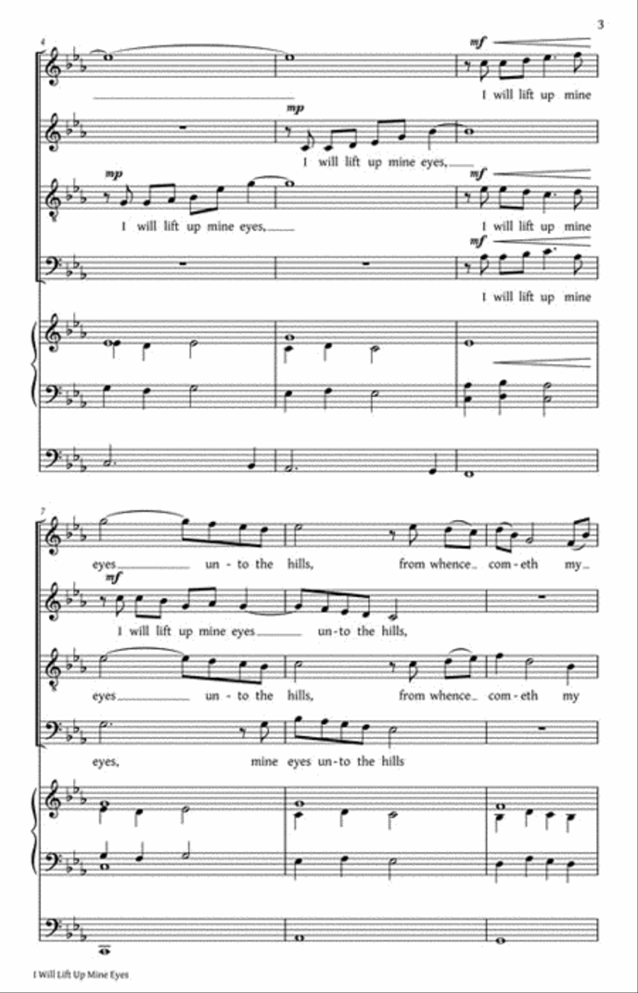 I Will Lift Up Mine Eyes I Will Lift Up Mine Eyes 4-Part scores gallery preview page 3