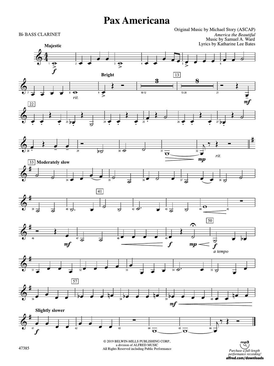 Pax Americana: B-flat Bass Clarinet
