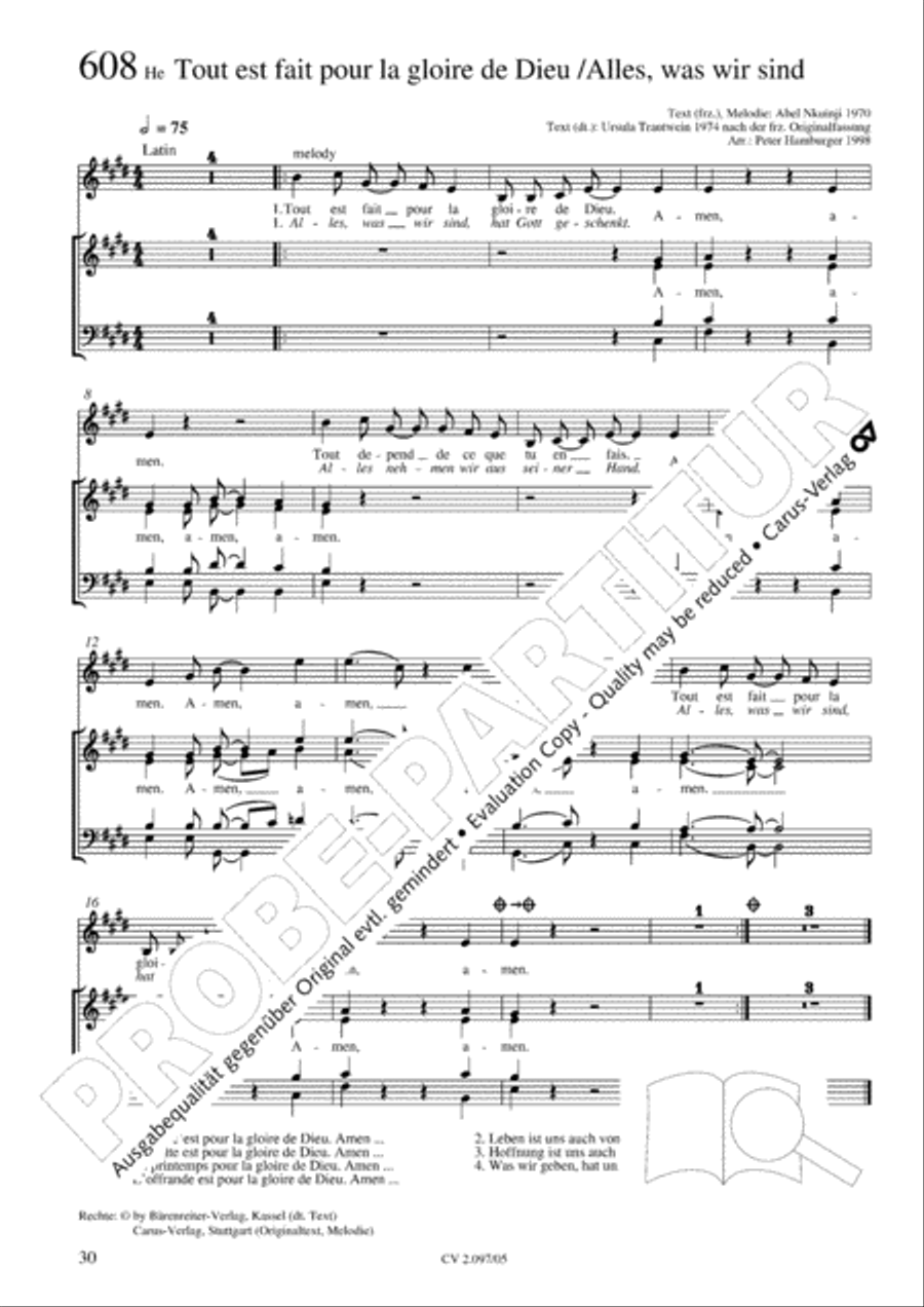 Pop-Chorbuch zum EG: Morning has broken Choir scores gallery preview page 31